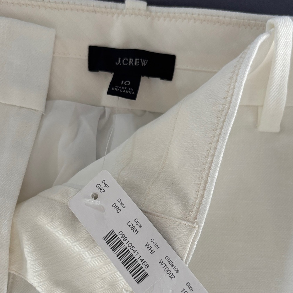 J. Crew Linen Wide Leg Cropped Fully Lined. NWT - Picture 2 of 2